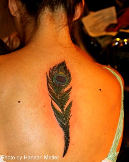 peacock feather tattoo. Tattoo#39;s of feathers are quite