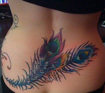 Peacock feather design on the